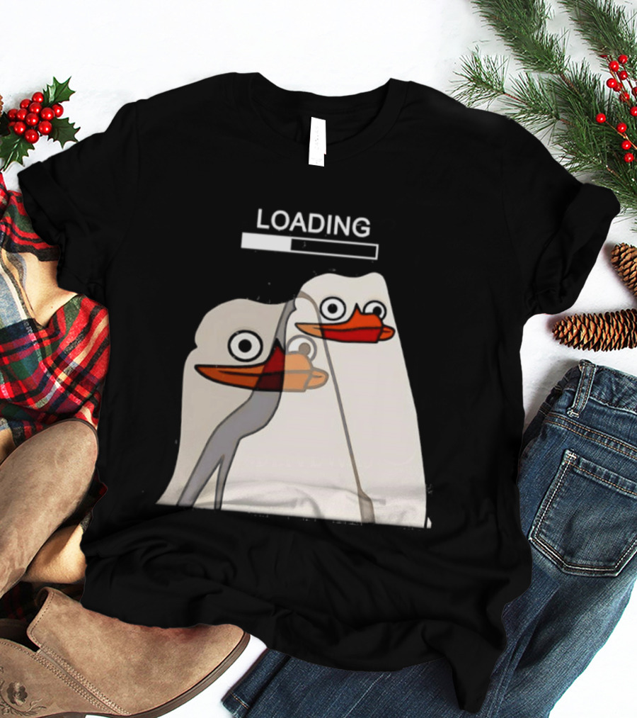 LOADING Penguins With Loading Bar Visual Effect T-Shirt