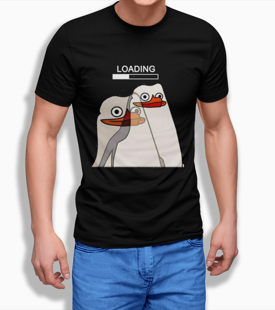 LOADING Penguins With Loading Bar Visual Effect T-Shirt