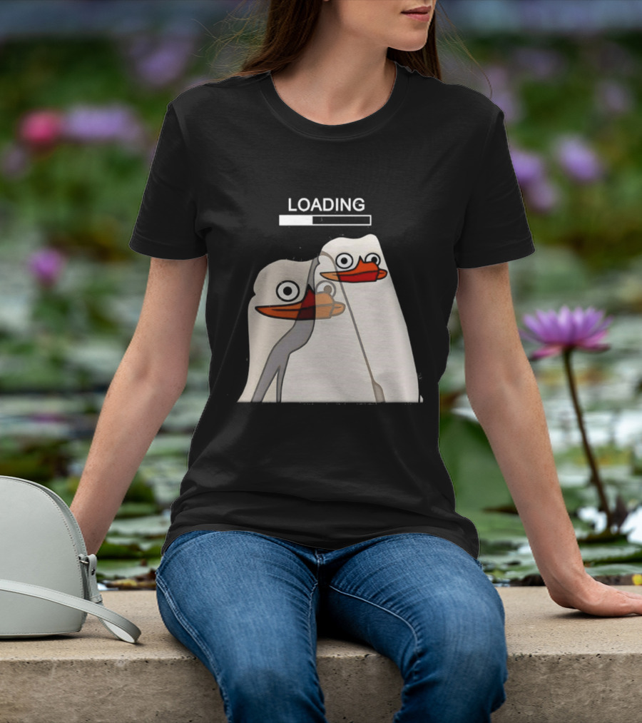 LOADING Penguins With Loading Bar Visual Effect T-Shirt