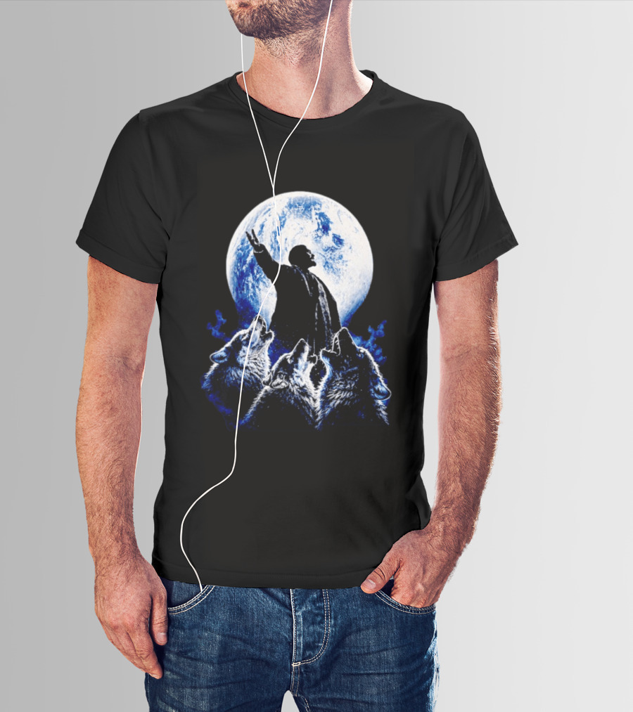 Vladimir Lenin Moon Wolves Howling Speaker T-Shirt