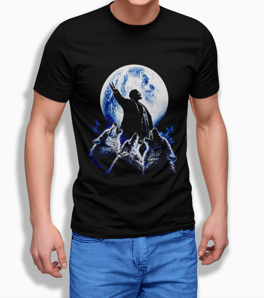 Vladimir Lenin Moon Wolves Howling Speaker T-Shirt