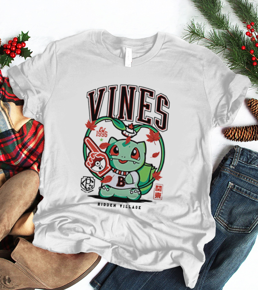 Vines Bulbasaur Hidden Village Varsity League 1996 T-Shirt