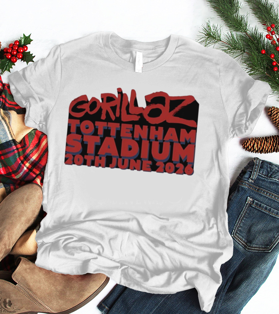 Gorillaz Tottenham Stadium 20th June 2026 Concert Music Event Tour T-Shirt