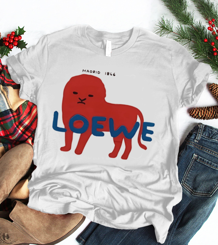 LOEWE Madrid 1866 Red Lion Blue T-Shirt