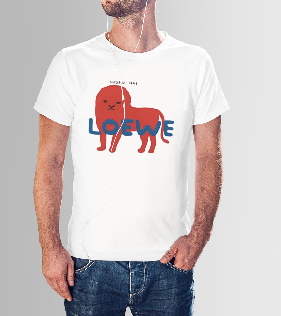 LOEWE Madrid 1866 Red Lion Blue T-Shirt