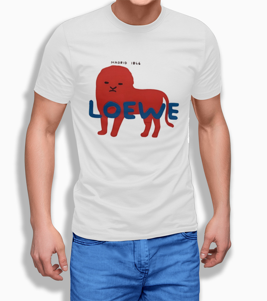 LOEWE Madrid 1866 Red Lion Blue T-Shirt