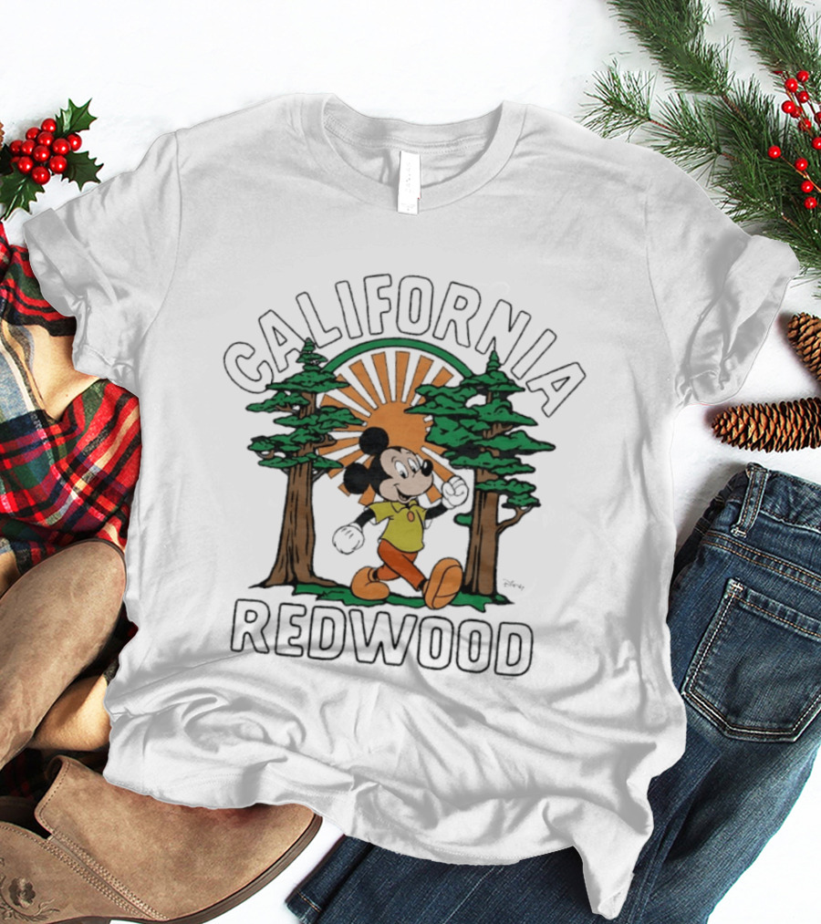 Mickey Mouse California Redwood Adventure Disney National Park Outdoors Travel T-Shirt