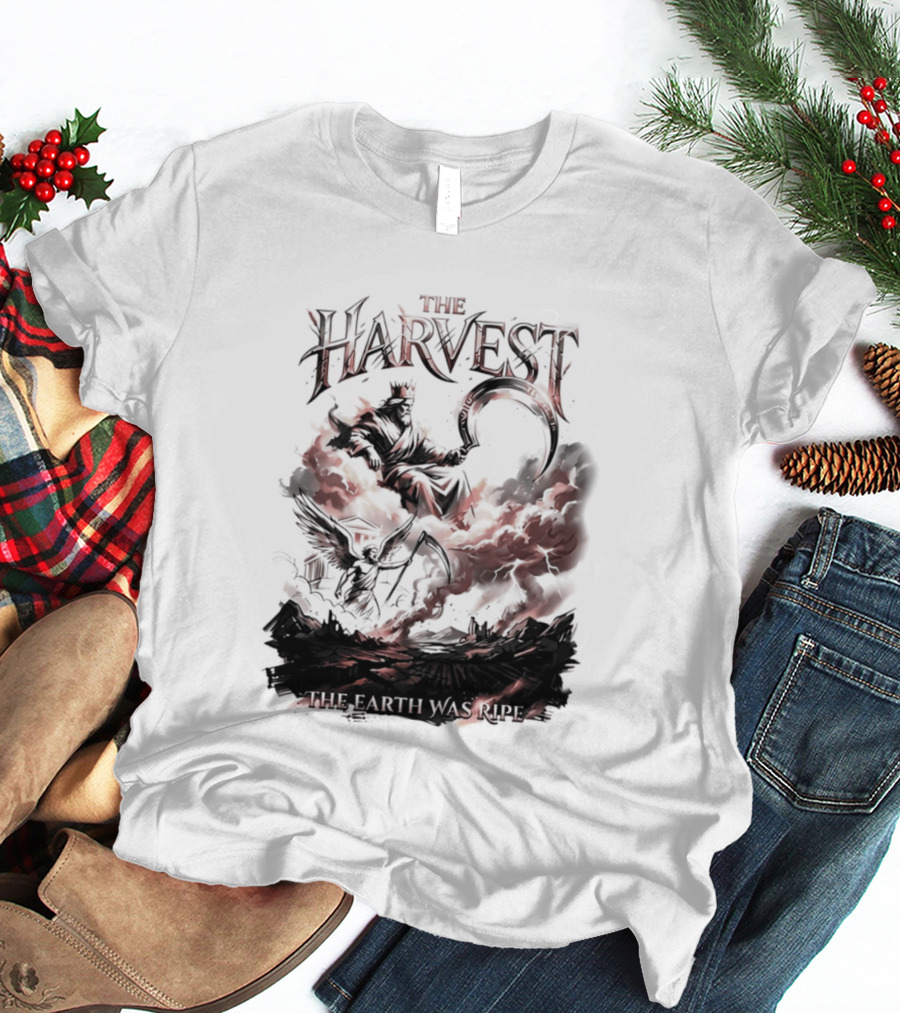 The Harvest Ripe Earth Dark Reaper Scythe T-Shirt