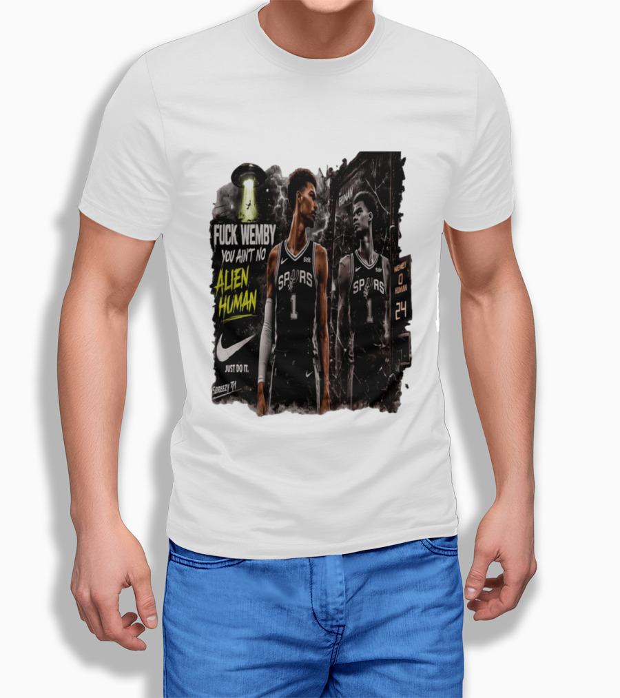 Victor Wembanyama San Antonio Spurs You Ain't No Alien Human Nike Just Do It T-Shirt