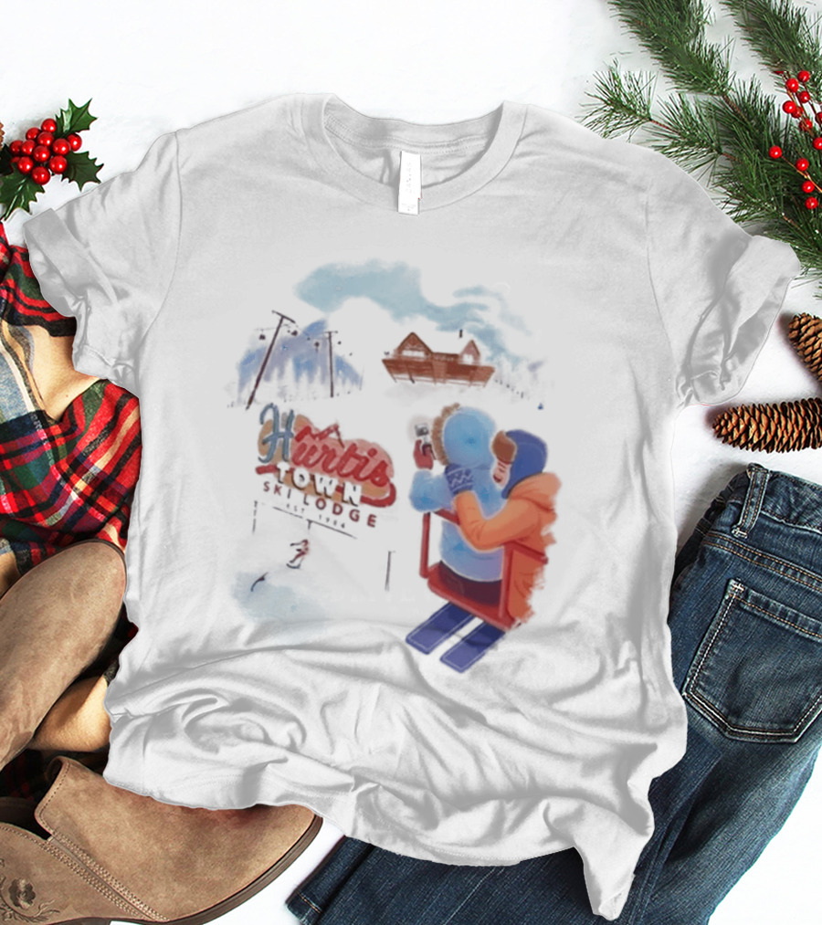 Kurtis Conner Ski Lodge Vintage Aesthetic Winter Scene T-Shirt