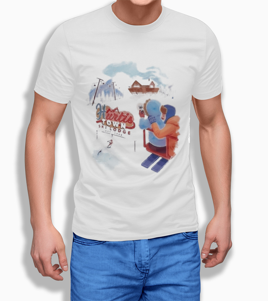 Kurtis Conner Ski Lodge Vintage Aesthetic Winter Scene T-Shirt