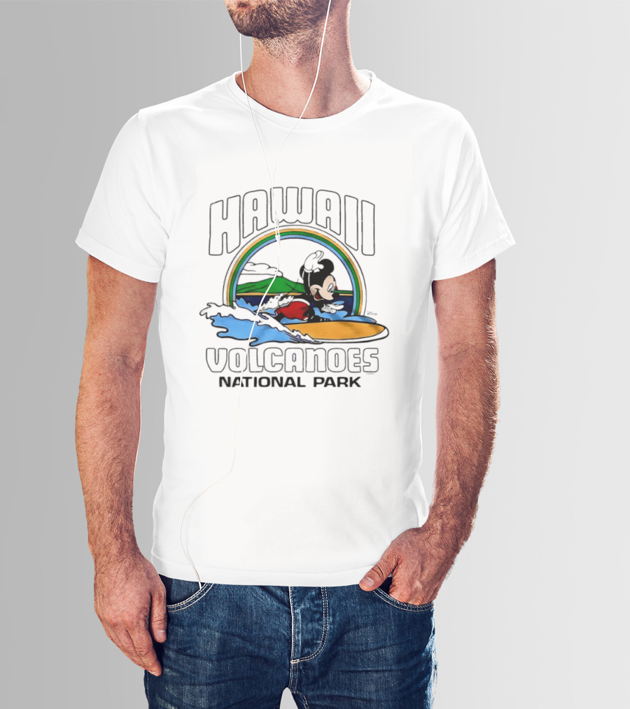 Hawaii Volcanoes National Park Mickey Mouse Surfing T-Shirt