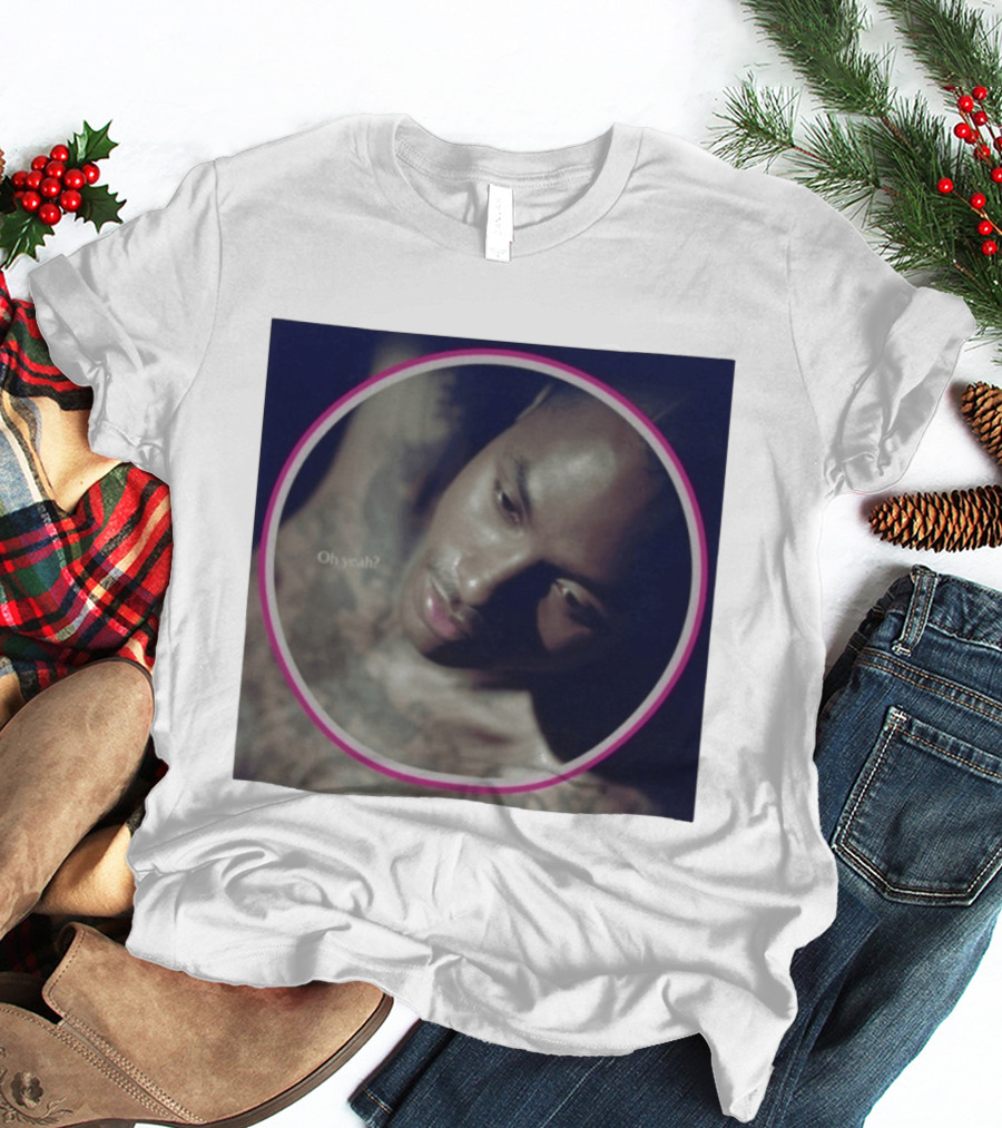Oh Yeah Steve Lacy Musician Portrait Pink Circle Frame T-Shirt