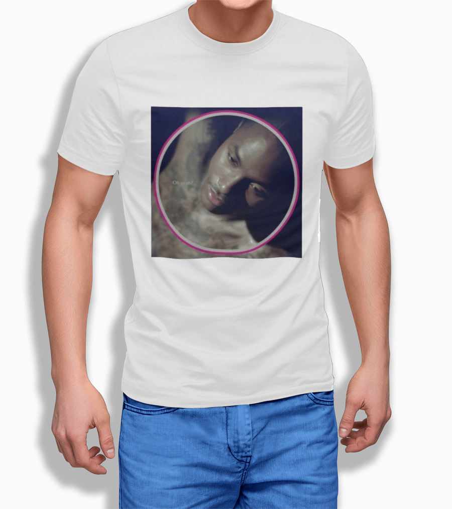 Oh Yeah Steve Lacy Musician Portrait Pink Circle Frame T-Shirt