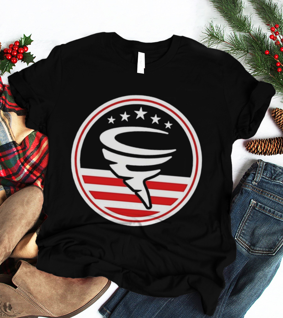American Flag Cyclone Stars Stripes Circle T-Shirt