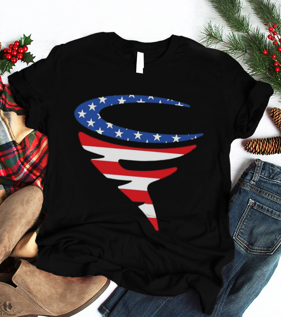 American Flag Stars Stripes Football Team Spirit T-Shirt