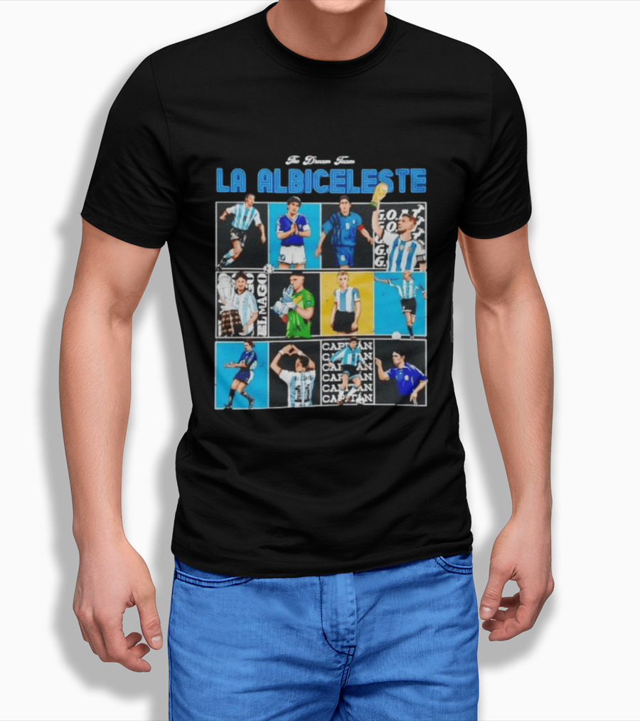 La Albiceleste Football Legends The Dream Team Soccer Series Argentina T-Shirt