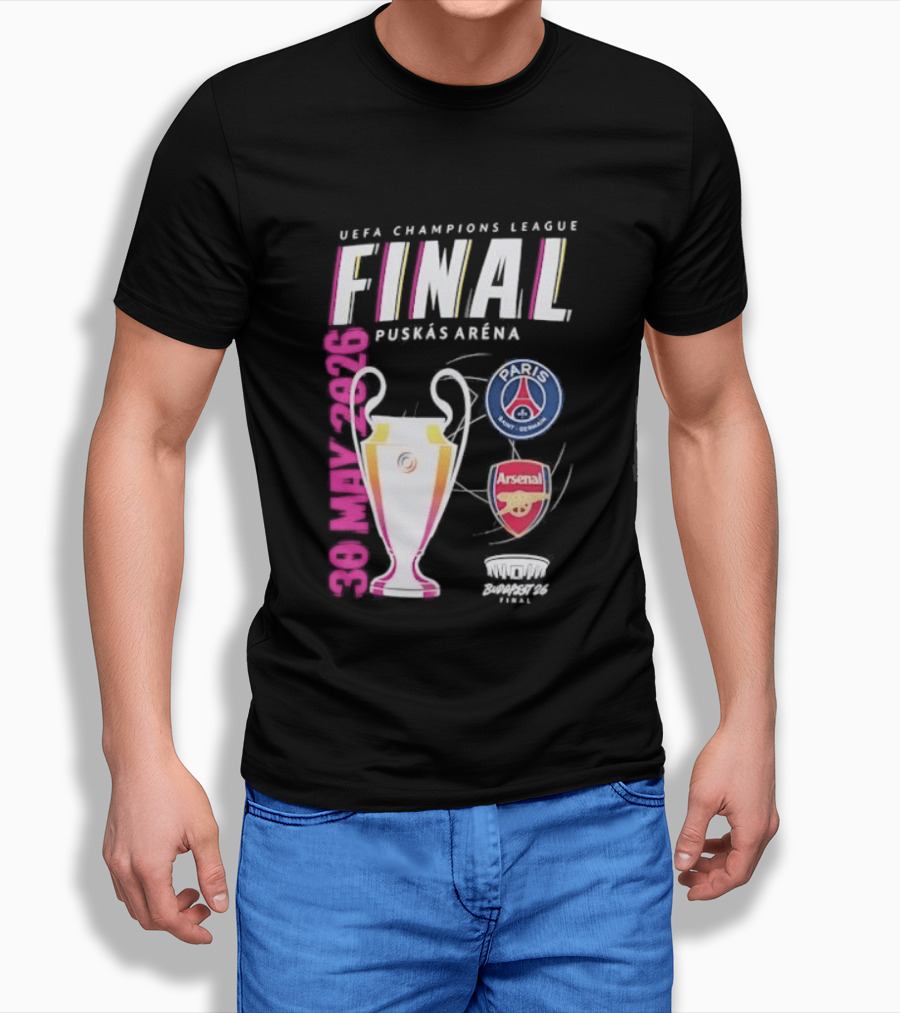PSG Vs Arsenal UEFA Champions League Final 2026 Puskás Arena T-Shirt