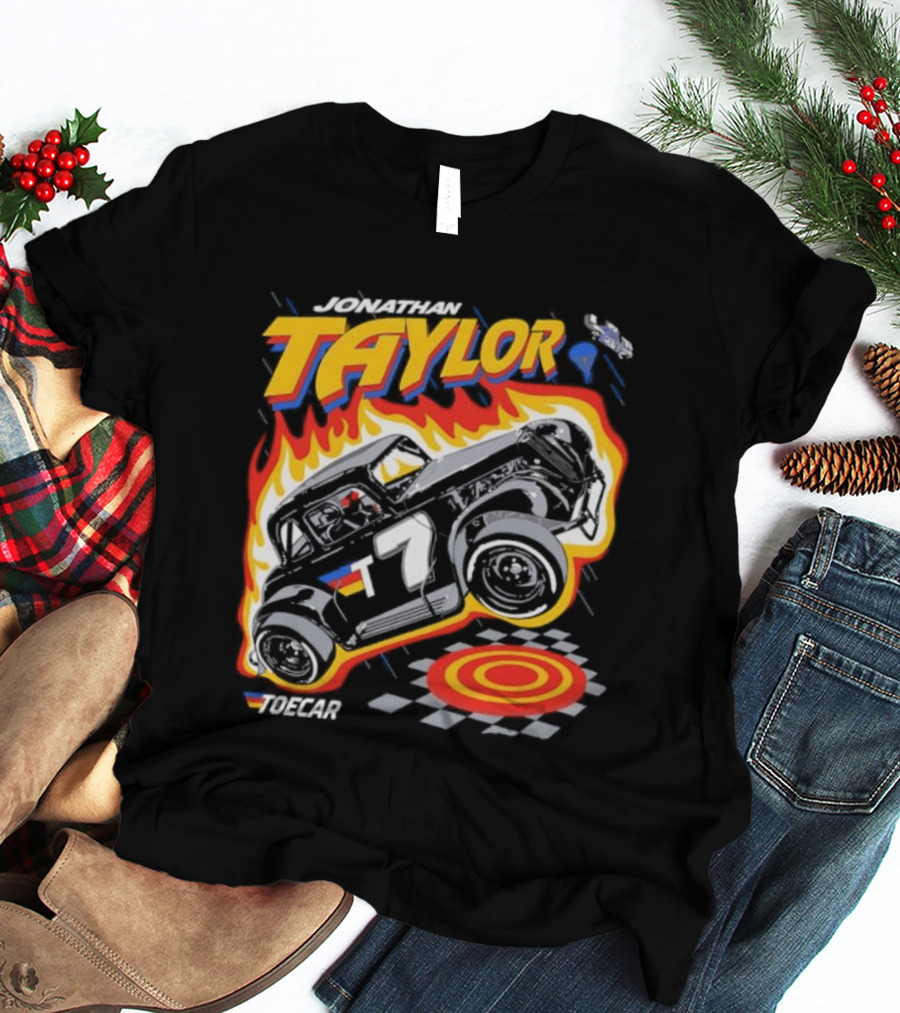 Jonathan Taylor Legend Modified Race Car Flames T-Shirt