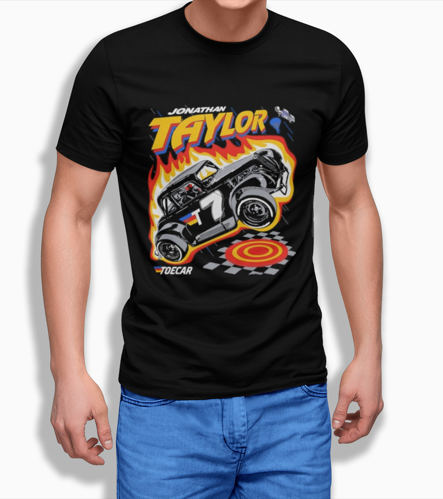 Jonathan Taylor Legend Modified Race Car Flames T-Shirt