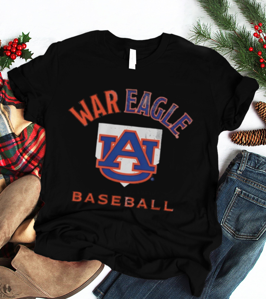 War Eagle Auburn Baseball Home Plate T-Shirt