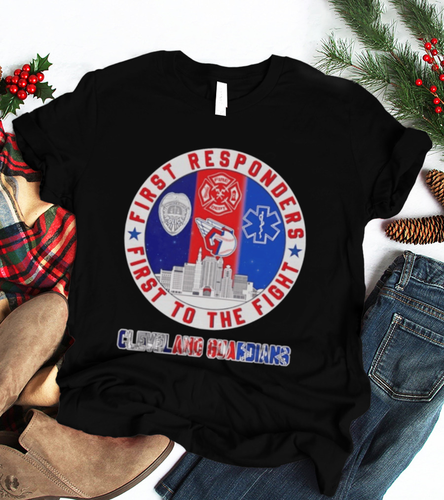 Cleveland Guardians First Responders First To The Fight Police Fire Medical Cityscape T-Shirt