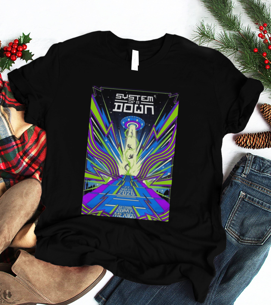 System Of A Down Mexico City Tour May 27 2026 Alien Beam T-Shirt