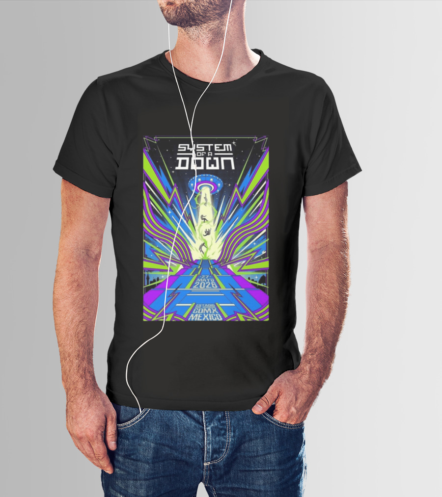 System Of A Down Mexico City Tour May 27 2026 Alien Beam T-Shirt