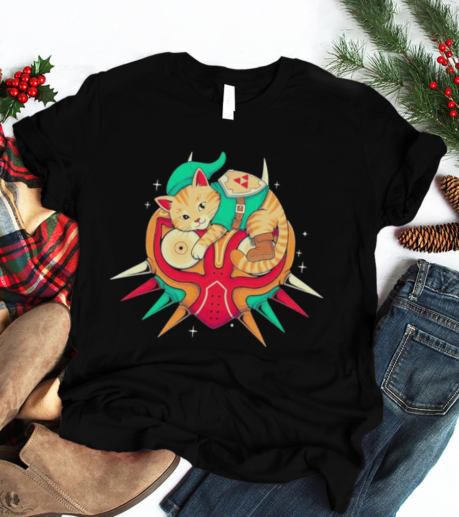 Legend Of Zelda Cat Link Majora's Mask Video Game T-Shirt