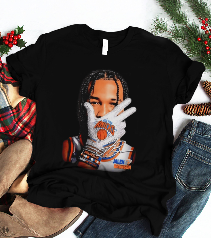 New York Knicks Jalen Brunson Iceman Burner Signature Basketball Player T-Shirt