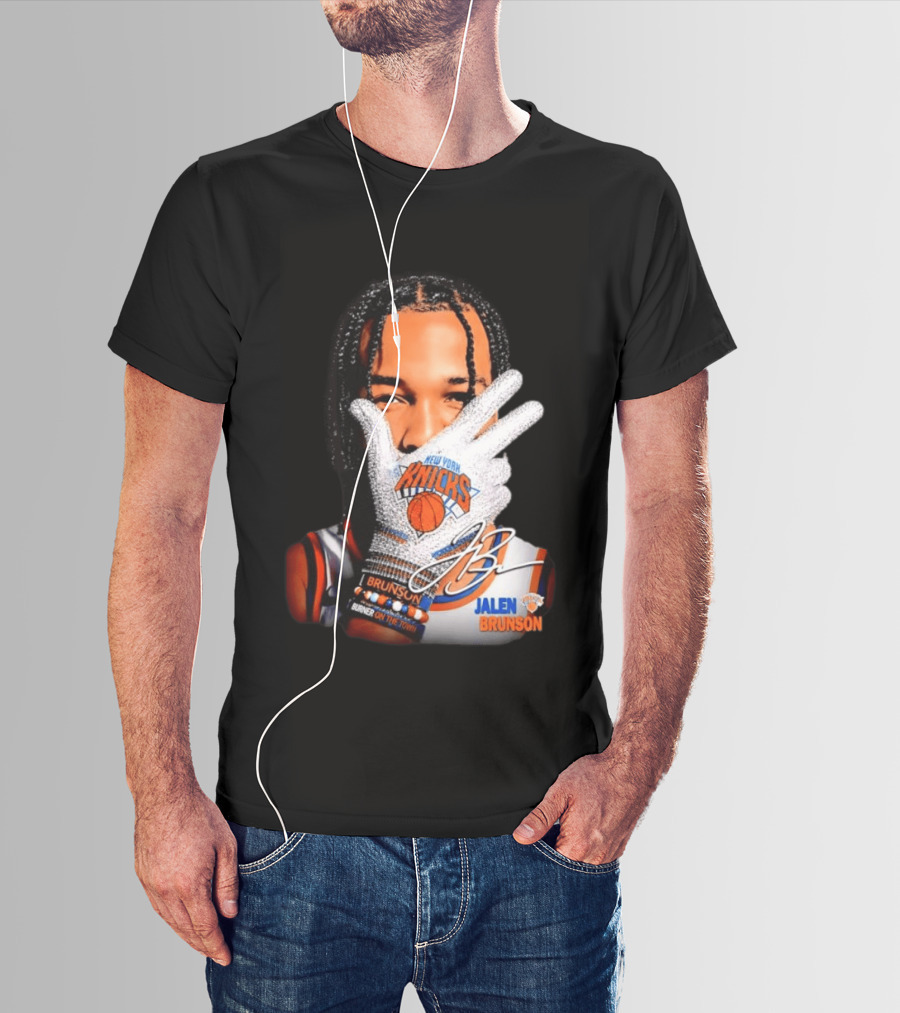 New York Knicks Jalen Brunson Iceman Burner Signature Basketball Player T-Shirt