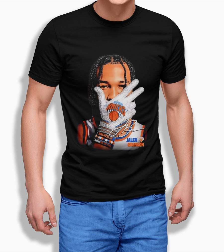 New York Knicks Jalen Brunson Iceman Burner Signature Basketball Player T-Shirt