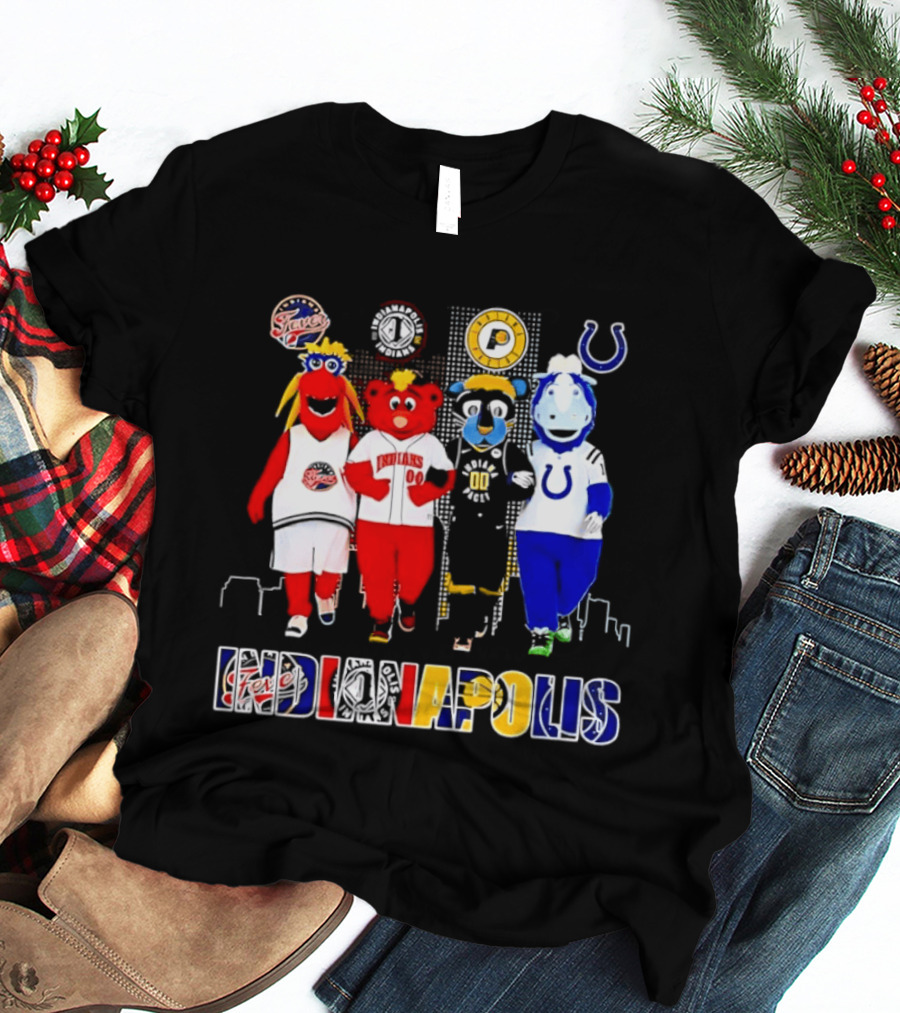 Indiana Fever Pacers Colts Indians Mascots Indianapolis T-Shirt