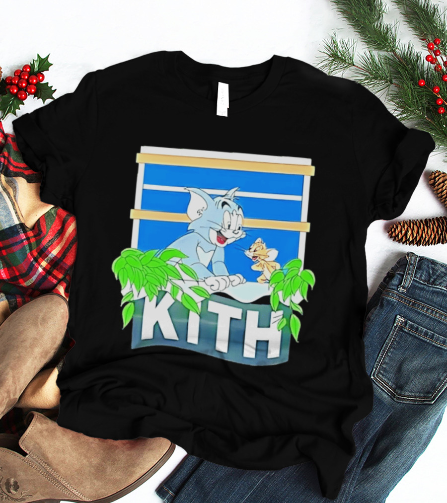Kith Tom And Jerry Window Scene With Leaves T-Shirt