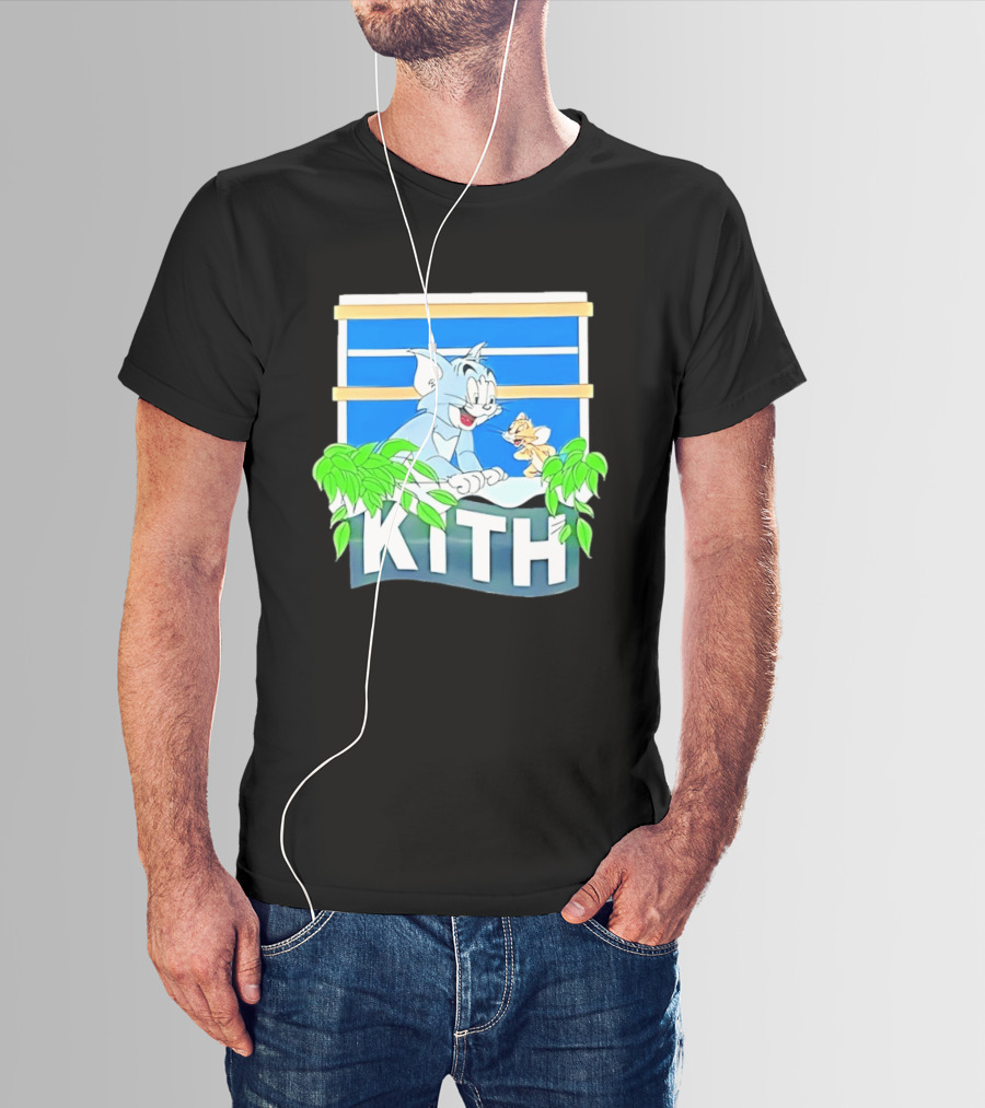 Kith Tom And Jerry Window Scene With Leaves T-Shirt