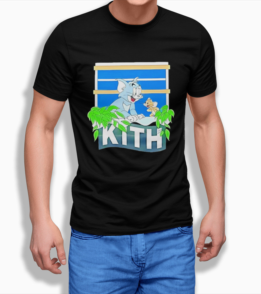 Kith Tom And Jerry Window Scene With Leaves T-Shirt