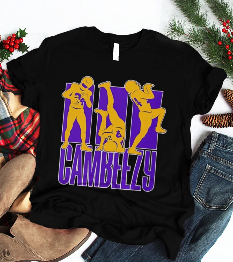 Cambeezy Lil Player 24 Purple Gold Football T-Shirt