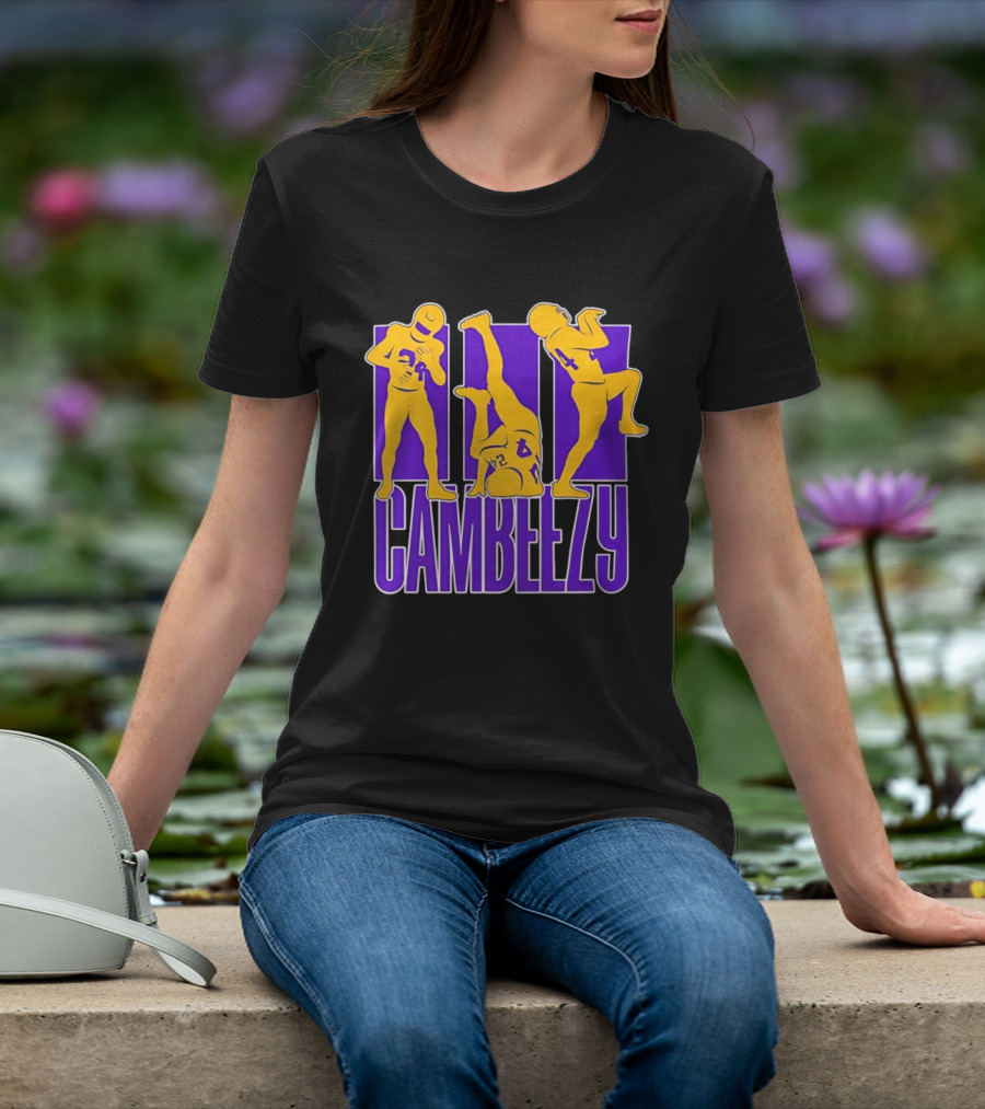 Cambeezy Lil Player 24 Purple Gold Football T-Shirt
