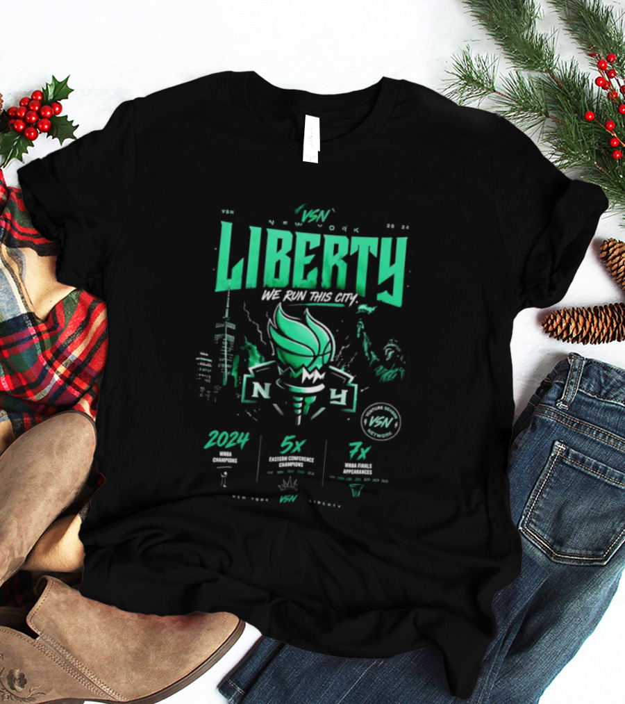 New York Liberty WNBA We Run This City 2004 5x 7x VSN Network T-Shirt