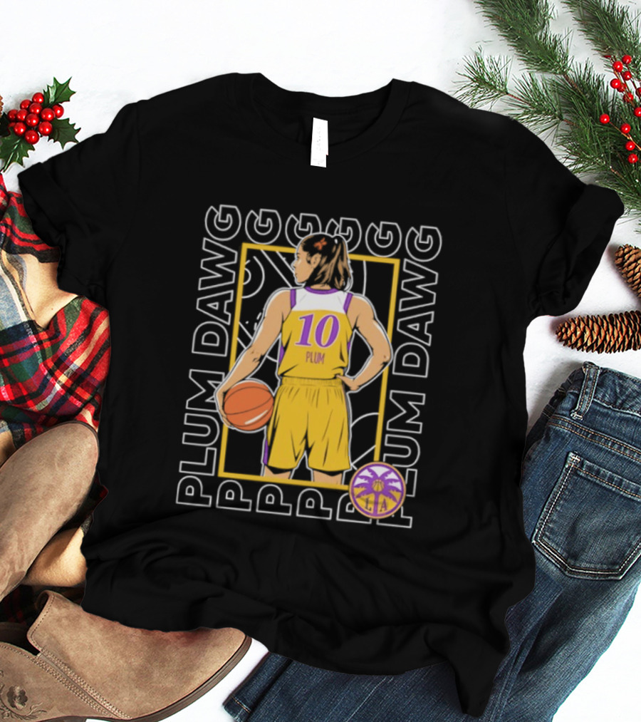 Kelsey Plum 10 Los Angeles Sparks WNBA Plum Dawg T-Shirt