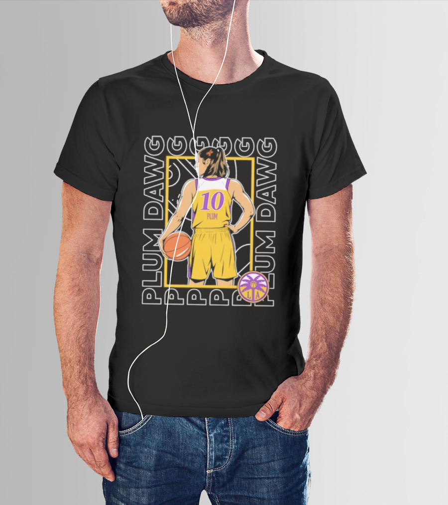 Kelsey Plum 10 Los Angeles Sparks WNBA Plum Dawg T-Shirt