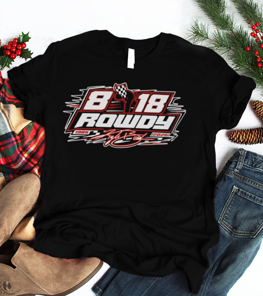 8 18 Rowdy Kyle Busch 1985 2026 Nascar Checkered Flag T-Shirt