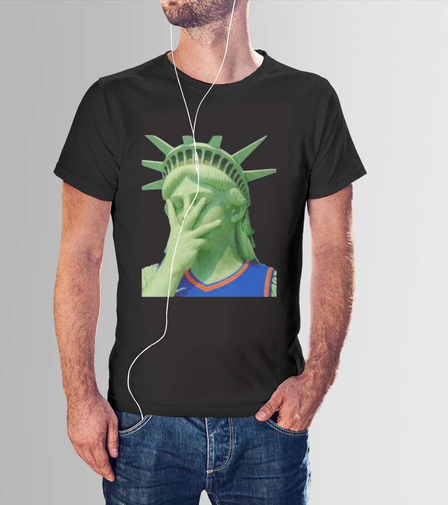 Liberty And Brunson For All Jalen Brunson 3 Points Pose Statue Of Liberty Knicks Jersey T-Shirt
