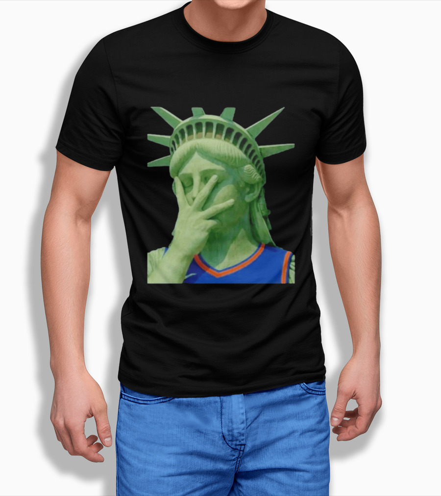 Liberty And Brunson For All Jalen Brunson 3 Points Pose Statue Of Liberty Knicks Jersey T-Shirt