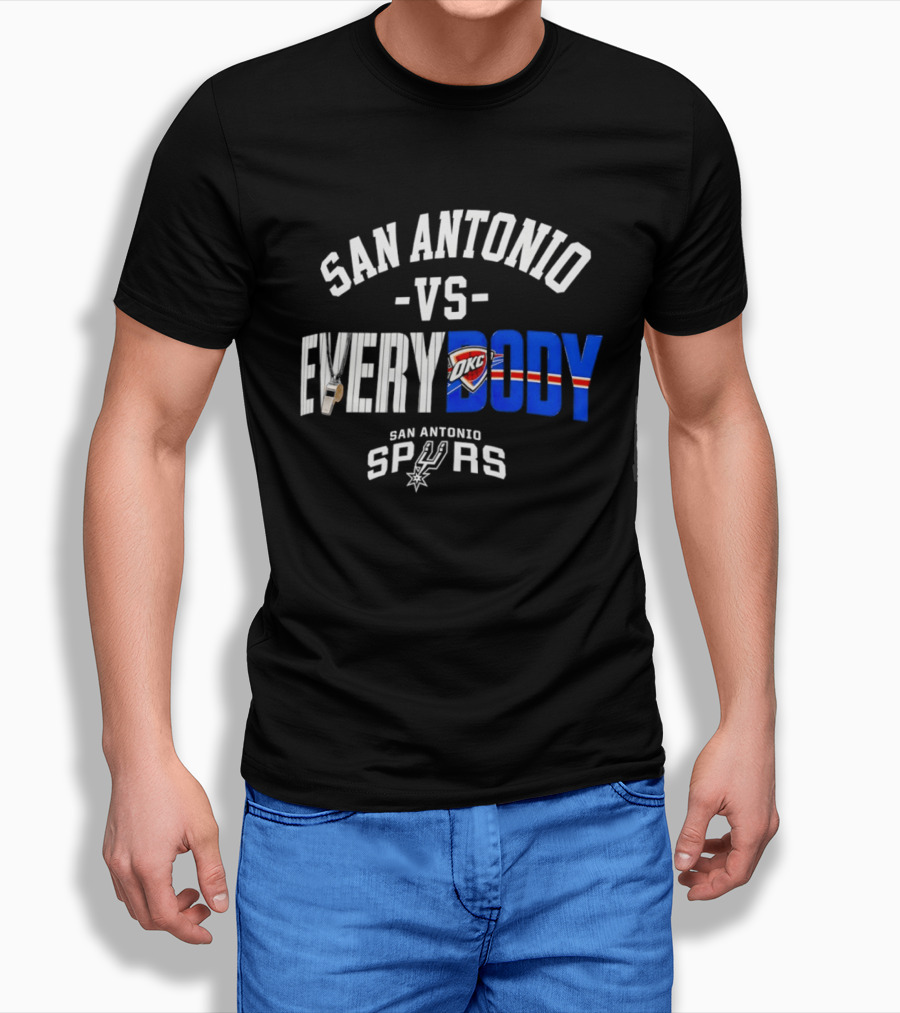 San Antonio Spurs Versus Everybody Oklahoma City Thunder NBA Basketball Rivalry T-Shirt