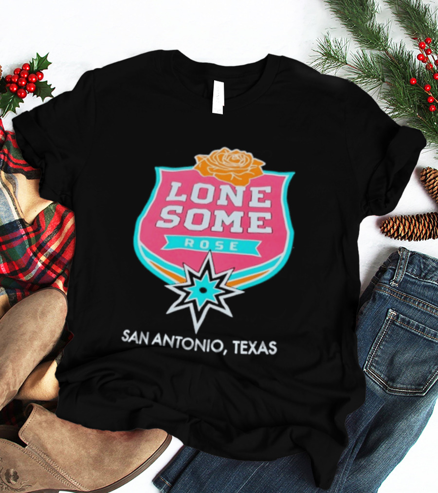 Lonesome Rose San Antonio Texas Retro Neon Sign T-Shirt