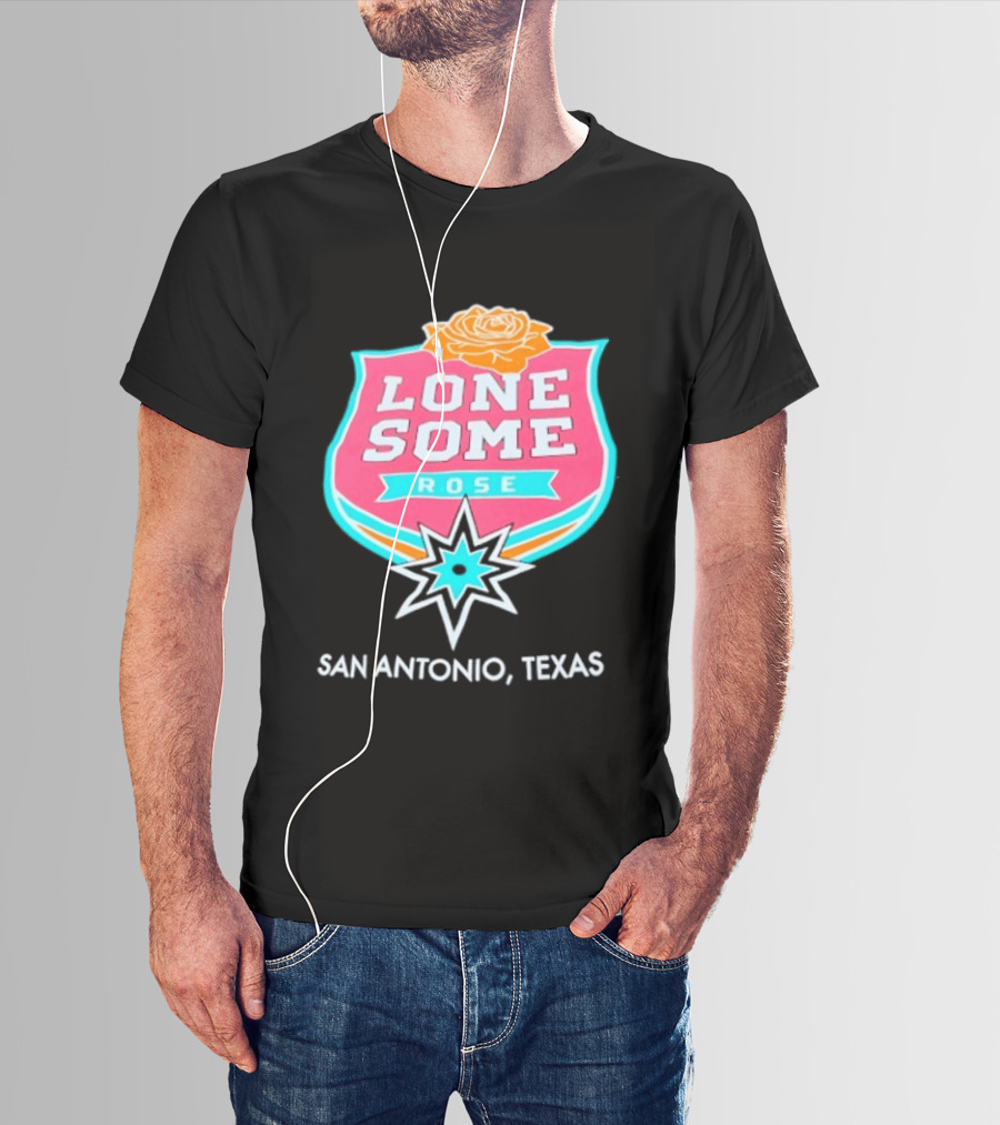 Lonesome Rose San Antonio Texas Retro Neon Sign T-Shirt