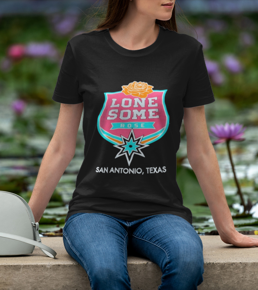 Lonesome Rose San Antonio Texas Retro Neon Sign T-Shirt