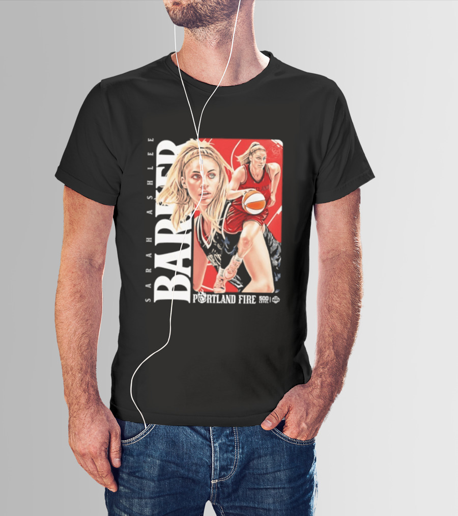 Sarah Ashlee Barker Portland Fire WNBA Basketball Player Action T-Shirt