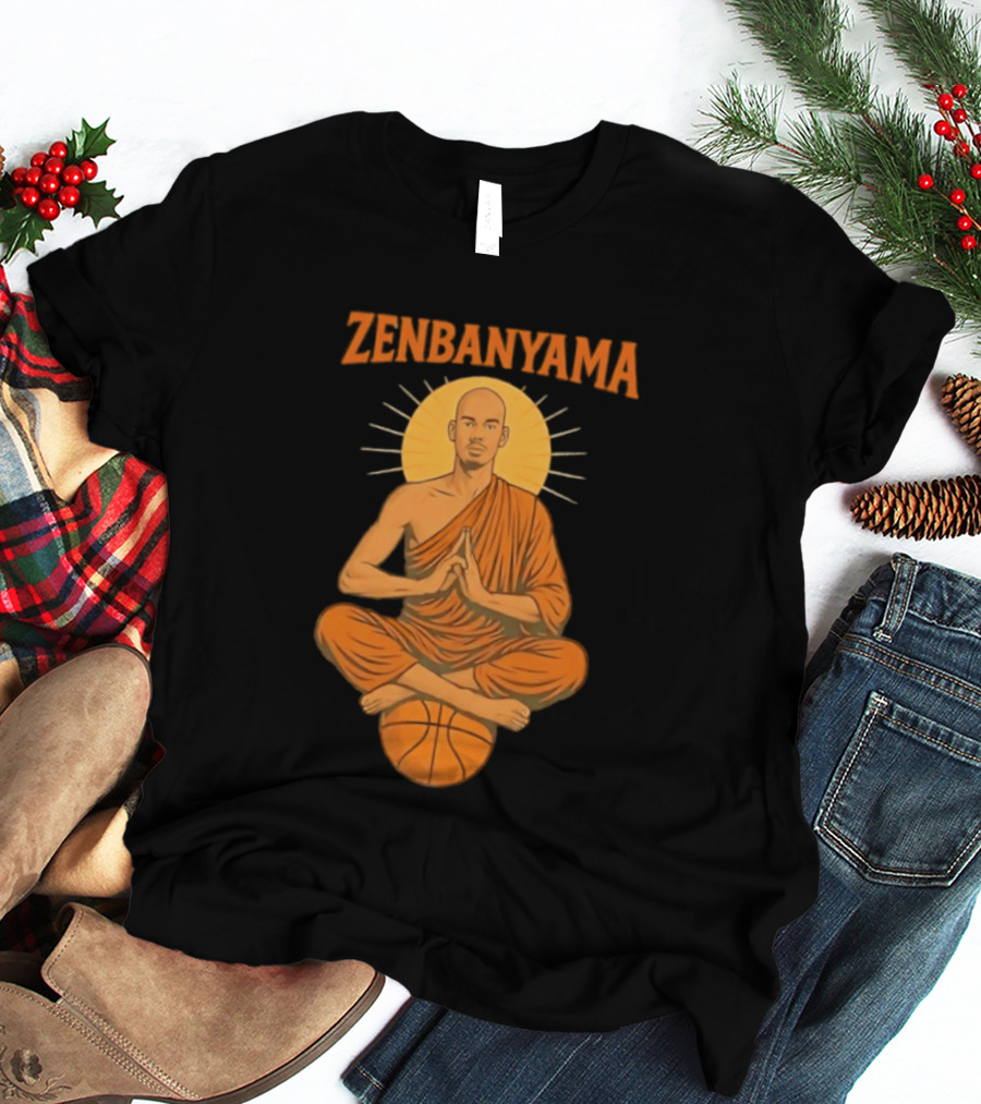 Zenbanyama Victor Wembanyama Monk Basketball Meditation T-Shirt